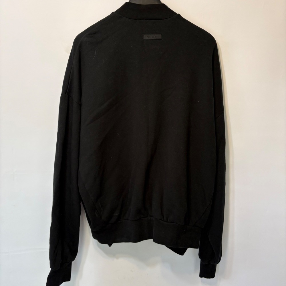 Fear of God Essentials Mock Neck Sweatshirt Black Logo Mens Large L FOG - Picture 4 of 6